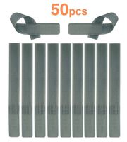 F.&.D 50Pcs Cord Ties Cable Ties Cord Straps Fasteners Wrap Fastening Wire Organizer for Home Office Reusable Durable Adhesive Strips for Electronics Wire Management - 7Inch Grey