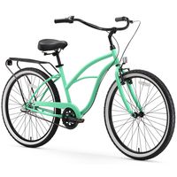sixthreezero Around The Block Women's 3-Speed Beach Cruiser Bicycle, 26" Wheels, Mint Green with Black Seat and Grips