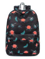 Leaper Floral School Backpack for Girls Travel Bag Bookbags Satchel Bag Black