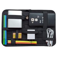 Elastic Organizer Board,LZVTO Electronic Accessories Travel Organizer Bag, USB Drive Cable Case, Elastic Component Accessory Gadget Grid Organizer Storage It Medium 10.24 x 5.12 Inches