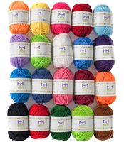 20 Acrylic Yarn Skeins - 438 Yards Multicolored Yarn in Total - Great Crochet and Knitting Starter Kit for Colorful Craft - Assorted Colors