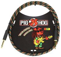 Pig Hog PCH3RA 1/4" to 1/4" Rasta Stripe Instrument Patch Cable, 3 Feet