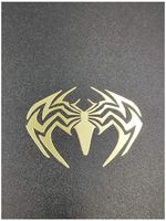 Wallner 18K Gold Plated 2 pcs Metal Adhesive Spiderman Spider Badge Chrome Decal Logo Vinyl Sticker Cellphone Laptop case car Decal Stickers (Gold, A1)