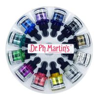 Dr. Ph. Martin's Iridescent Calligraphy Color Bottles, 1.0 oz, Set of 12 (Set 1)