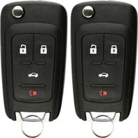 KeylessOption Keyless Entry Remote Control Car Uncut Flip Key Fob Replacement for OHT01060512 (Pack of 2)