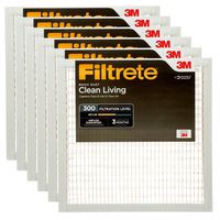 Filtrete MPR 300 20x20x1 AC Furnace Air Filter, Clean Living Basic Dust, 6-Pack