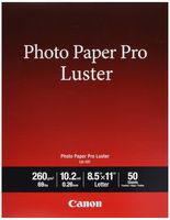Canon Pro Luster Inkjet Photo Paper, 8.5-Inch X 11-Inch, White, 50 Sheets/Pack