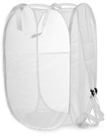 Backpack Mesh Popup Laundry Hamper - Portable, Durable Handles, Collapsible for Storage and Easy to Open. Folding Pop-Up Clothes Hampers are Great for The Kids Room, College Dorm or Travel. (White)