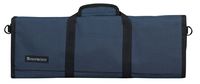 Messermeister 12-Pocket Heavy Duty Nylon Padded Knife Roll, Luggage Grade and Water Resistant, Black and Blue Woven