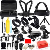 Action Camera Accessories Kit for GoPro Hero 7 6 5 4 3+ Session Accessory Bundle Set for Action Camera SJ4000 SJ5000 SJ6000 Xiaomi Yi Handle+Head Strap+Chest Strap+Carrying Case for Christmas