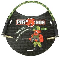 Pig Hog PCH1CFR Right-Angle 1/4" Camoflauge Instrument Patch Cable, 1 Foot
