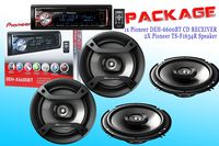 Package ! Pioneer DEH-X6600BT CD-Receiver + Two Sets Pioneer TS-F1634R Car Speakers - 4 Speakers