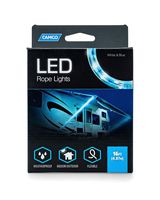 Camco LED 16' Blue and White Rope Camper Interior and Exterior Lighting for Special Occasions and Outdoor Events, Fits Into Your RV Awning Track (53094)