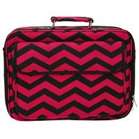 World Traveler 17 Inch Laptop Computer Case, Fuchsia Black Chevron, One Size