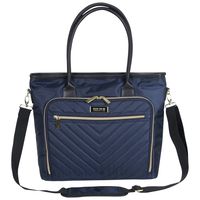 Kenneth Cole Reaction Chelsea Quilted Chevron 15" Laptop & Tablet Business Tote With Removeable Shoulder Strap, Navy