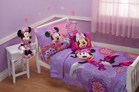 Disney 4 Piece Minnie's Fluttery Friends Toddler Bedding Set, Lavender