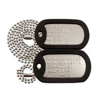 Customized Military Dog Tags - Stainless Steel Dog Tags with Black Silencers