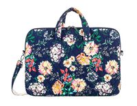 Leaper Floral Laptop Bag Messenger Bag Shoulder Bag Case Sleeve for 14 Inch 15 Inch Laptop Macbook Pro 15 Case Laptop Briefcase 15.6 Inch Dark Blue