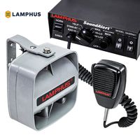 LAMPHUS SoundAlert Siren & Slim Speaker PA System [100W] [6 Modes] [Heavy Duty] [120-130dB] [Microphone] [Hands-Free] [Dual 20A Switches] Emergency Horn Sound System for Police Cars & Fire Trucks