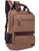 Leaper Vintage Laptop Backpack College School Casual Daypack Travel Rucksack (Coffee)