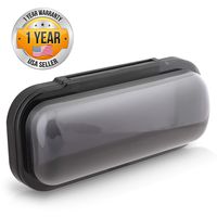 Water Resistant Marine Stereo Cover - Smoke Colored Heavy Duty Boat Radio Protector Shield with Flip-up Door & Spring Loaded Release - Mounting Gasket Included - Pyle PLMRCB1