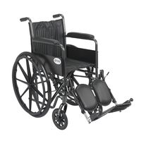 Drive Silver Sport 2 Wheelchair, Non Removable Fixed Arms, Elevating Leg Rests, 18" Seat, Model - SSP218FA-ELR