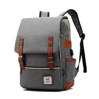 Fashion Trend Backpack For Teen Girls Boys,LIQING Preppy Style Unisex Waterproof Oxford School Backpack Student Daypack Rucksack College School Bag Laptop Backpack (Gray USB)