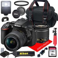 Nikon D5600 w/AF-P DX NIKKOR 18-55mm f/3.5-5.6G VR + Case + 32GB SD Card (15pc Bundle)