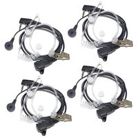 HQRP 4-Pack 2 Pin Acoustic Tube Earpiece Headset Mic for Kenwood TK-3360, TK-3400, TK-3402, TK-5220 UV Meter
