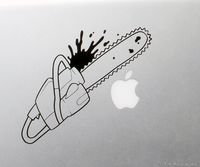 Horror Movie Chainsaw Blood Splatter MacBook Laptop Vinyl Decal