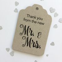 24ct Thank You Wedding Favor Tags, Thank You From The New Mr and Mrs (ST-237-KRB)