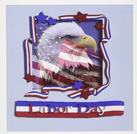 3dRose Labor Day Patriotic Eagle - Greeting Cards, 6 x 6 inches, set of 12 (gc_16340_2)