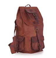 KPL Genuine Leather Backpack Rucksack Satchel Hiking Bag School Leather Bag