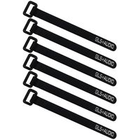 GLS Audio 10" Hook and Loop Re-Usable Cable Tie Wraps with Plastic Buckle Tie End for Extra Durability - 10-Inch Reusable Fastening wrap Strap for Cables & Cords - 6 Pack