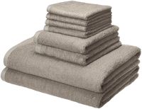 AmazonBasics Quick-Dry Bathroom Towels, 100% Cotton, 8-Piece Set, Platinum