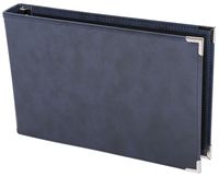 Premium 3UP 7 Ring Business Check Binder w/ Zip Pouch (Navy Blue)