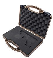 Desert TAN - Cedar Mill Firearms Pick and Pluck Foam Hard Lockable Pistol Gun Case for Carrying 9mm Guns FDE Handguns & Revolvers - Airline TSA Approved Flight Travel Safe Non Waterproof Box +Storage