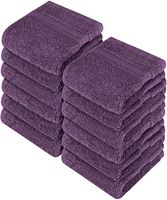 Utopia Towels - Luxury Washcloths Set 12 x 12 inches, Plum - 700 GSM 100% Cotton Premium Quality Flannel Face Cloths, Highly Absorbent and Soft Feel Fingertip Towels (12-Pack)