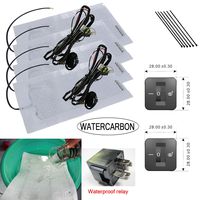 WATERCARBON Water Carbon 12V Premium Heated Seat Kits for Two Seats Universal, Electronic Equipment, Dual Settings (Waterproof L/M/H 3 Files Square Heating Switch)