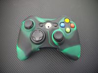 One Piece 1x FOR Xbox 360 Remote Controller Silicon Protective Skin Case Cover -Dark Green Black Color