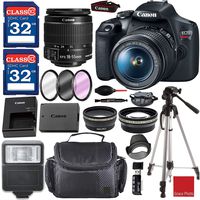 Canon EOS Rebel T7 Digital SLR Camera Kit with EF-S 18-55mm f/3.5-5.6 is II Lens (Black) and Premium Accessory Bundle