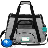 PetAmi Premium Airline Approved Soft-Sided Pet Travel Carrier | Ventilated, Comfortable Design with Safety Features | Ideal for Small to Medium Sized Cats, Dogs, and Pets (Small, Grey)