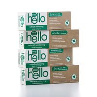 Hello Oral Care Naturally Whitening Fluoride Toothpaste, Vegan & SLS Free, Farm Grown Mint with Tea Tree Oil & Coconut Oil, 4 Count