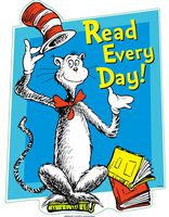 Eureka Cat in The Hat Read Every Day Clings