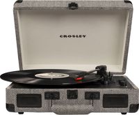 Crosley Cruiser Deluxe Vintage 3-Speed Bluetooth Suitcase Turntable, Herringbone