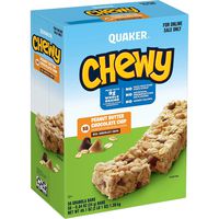 Quaker Chewy Granola Bars, Peanut Butter Chocolate Chip, (58 Pack)