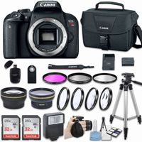 Canon EOS Rebel T7i DSLR Camera (Body Only) with Bundle - Includes 58mm HD Wide Angle Lens + 2.2X Telephoto + 2Pcs 32GB Sandisk SD Memory + Filter & Macro Kit & More Accessories