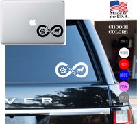 Animal lover infinitive Dog Love Pet PAW Heart Vinyl Decal Sticker - Car Window, Laptop, Wall, Mac (5.5" inches, Whites)