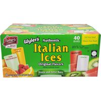 Lieber's Wyler's Italian Ices Original Flavors, Kosher, Gluten-Free, Fat-Free Italian Ices, 80 Ounce Box (2 Oz Bars, Total of 40 Bars)
