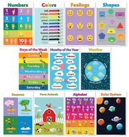 11 Educational Posters for Preschool Learning (Preschool Posters) Classroom Posters Include ABC/Alphabet Poster, Solar System Poster, Shapes Colors Letters & Numbers (Non Laminated) 13X18